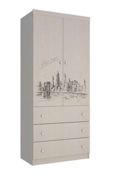 Шкаф с Ящиками Мийа-3 ШЯ-308/Фотопечать (Ш-973 х В-2090 х Г-509 мм)