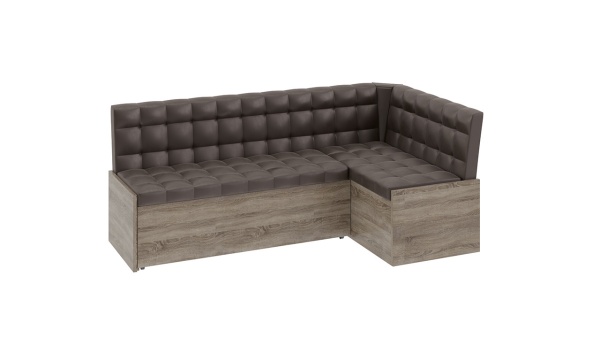 Скамья угловая со спальным местом «Форест» (Дуб Сонома трюфель/Кожзам коричневый