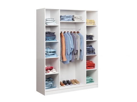 Шкаф 4-х Створчатый Настя МДФ (Ш-1600 х В-2116 х Г-540 мм)/Белый Глянец