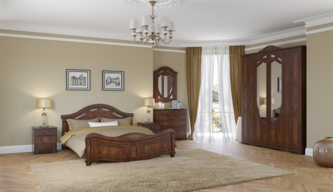 Спальный Гарнитур Александрина Орех Экко/Патина Золото