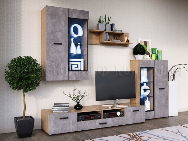 Гостиная Ницца NEW (Ш-2800 x В-2170 x Г-520 мм) 