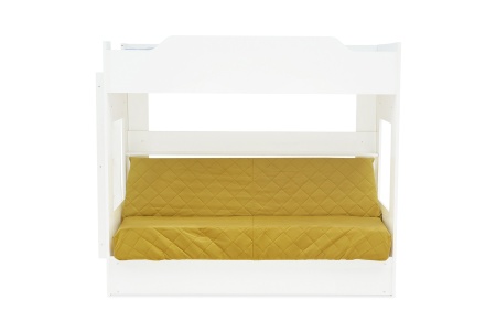 Двухъярусная кровать с диван-кроватью желтый / белый