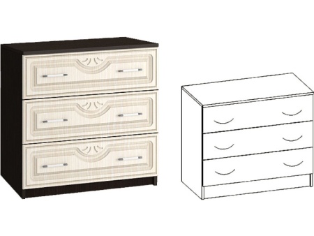 Комод Зара МДФ с 3-мя Выдвижными Ящиками ЗК-02 (0,8х0,82х0,44)/Разные Цвета