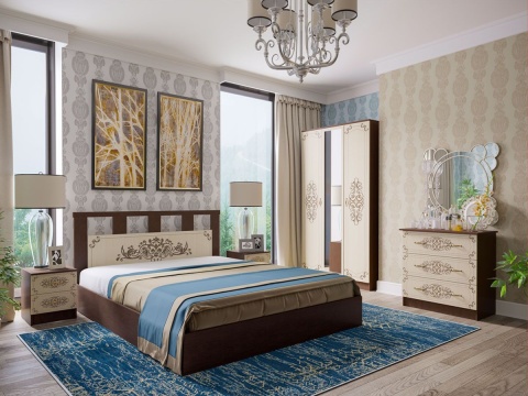 Кровать Жаклин 1600 мм Дуб Белфорт (Ш-1800 х В-870 х Г-2037 мм/сп.место 1600 х 2000 мм)